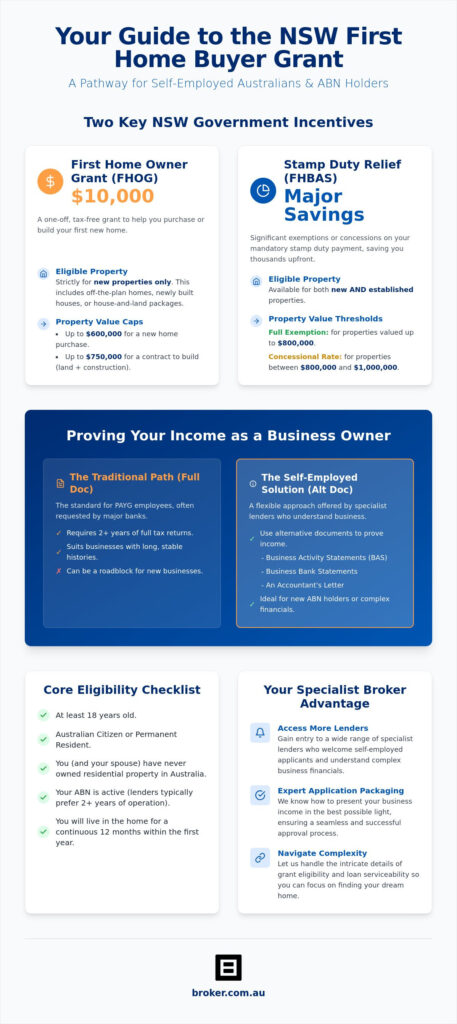 first home buyer grant for self employed nsw