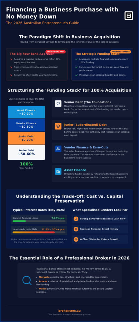 Financing a Business Purchase with No Money Down: The 2026 Australian Guide